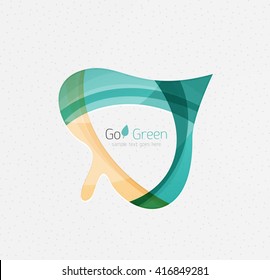 Concepto verde, diseño geométrico hoja ecológica. Vector