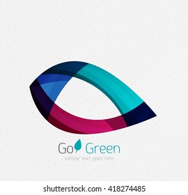 Grünes Konzept, geometrisches Design, Öko-Blatt. Vektorgrafik