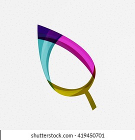 Concepto verde, diseño geométrico hoja ecológica. Vector