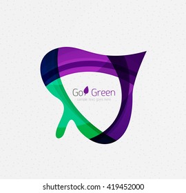 Concepto verde, diseño geométrico hoja ecológica. Vector