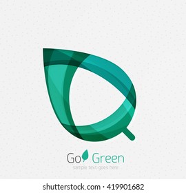 Concepto verde, diseño geométrico hoja ecológica. Vector