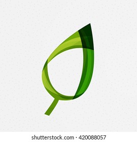 Grünes Konzept, geometrisches Design, Öko-Blatt. Vektorgrafik