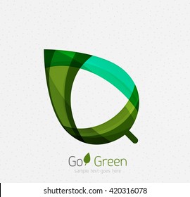 Concepto verde, diseño geométrico hoja ecológica. Vector