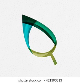 Green concept, geometric design eco leaf. Vector