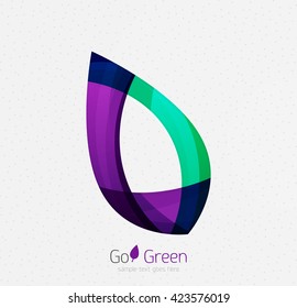 Grünes Konzept, geometrisches Design, Öko-Blatt. Vektorgrafik