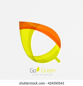 Green concept, geometric design eco leaf. Vector