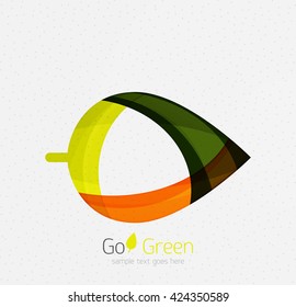 Concepto verde, diseño geométrico hoja ecológica. Vector