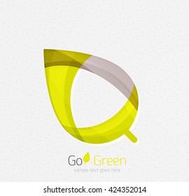 Concepto verde, diseño geométrico hoja ecológica. Vector