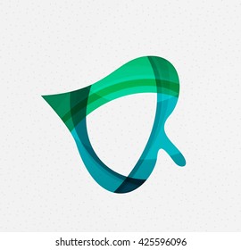 Concepto verde, diseño geométrico hoja ecológica. Vector