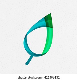 Concepto verde, diseño geométrico hoja ecológica. Vector