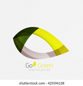Concepto verde, diseño geométrico hoja ecológica. Vector