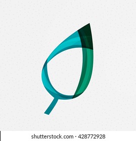 Concepto verde, diseño geométrico hoja ecológica. Vector