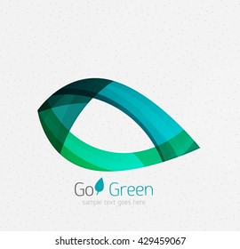 Grünes Konzept, geometrisches Design, Öko-Blatt. Vektorgrafik