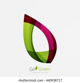 Green concept, geometric design eco leaf. Vector