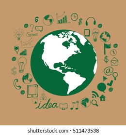 Green Concept Infographic.save world vector illustration.