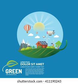 green concept. Green infographics.ecology info graphics collection - sustainable concept - charts, symbols, graphic elements