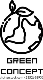 Grünes Konzept, Logo-Design auf weißem Hintergrund 