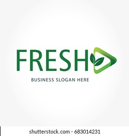 Green concept logotype. Fresh logo. Ecology logotype. Green leaf ecology nature element vector icon