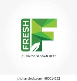 Green concept logotype. Fresh logo. Ecology logotype. Green leaf ecology nature element vector icon