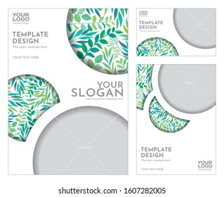 Green concept template design, Corporate identity layout template design for company event.
Use for report, marketing, advertising, brochure, modern style.