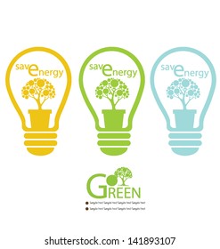 Green concepts. Lamp vector illustration.