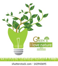 Green concepts save energy. save world. vector illustration.
