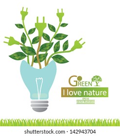 Green concepts save energy. save world. vector illustration.