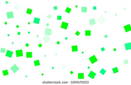 Green Confetti in the Form of Rectangles on White Background