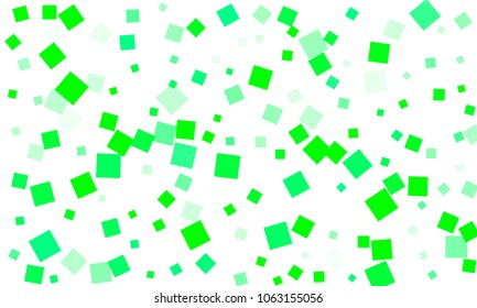 Green Confetti in the Form of Rectangles on White Background