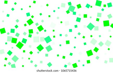 Green Confetti in the Form of Rectangles on White Background