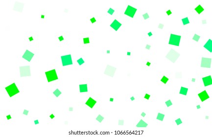 Green Confetti in the Form of Rectangles on White Background