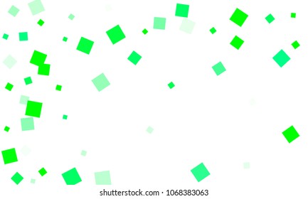 Green Confetti in the Form of Rectangles on White Background