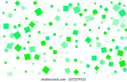 Green Confetti in the Form of Rectangles on White Background