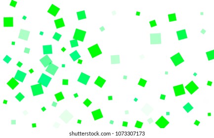 Green Confetti in the Form of Rectangles on White Background
