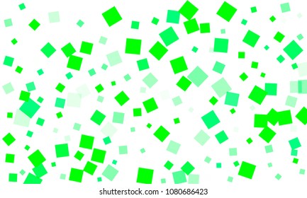 Green Confetti in the Form of Rectangles on White Background