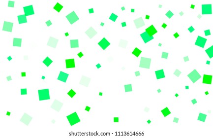 Green Confetti in the Form of Rectangles on White Background
