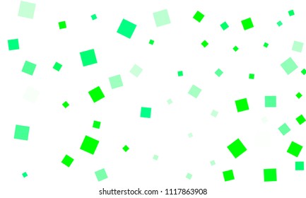 Green Confetti in the Form of Rectangles on White Background