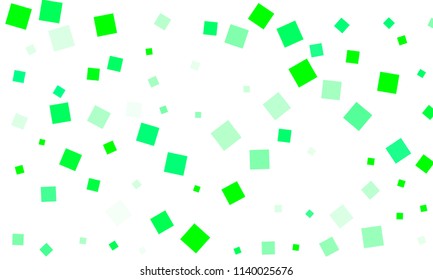 Green Confetti in the Form of Rectangles on White Background