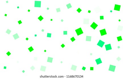 Green Confetti in the Form of Rectangles on White Background