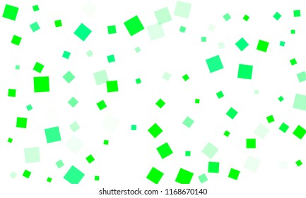 Green Confetti in the Form of Rectangles on White Background
