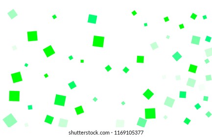 Green Confetti in the Form of Rectangles on White Background