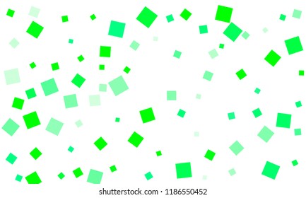 Green Confetti in the Form of Rectangles on White Background