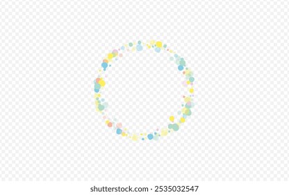 Green Confetti Fun Transparent Background. Flying Dot Pattern. Vector Circle Postcard. Pastel Rain Effect Background.