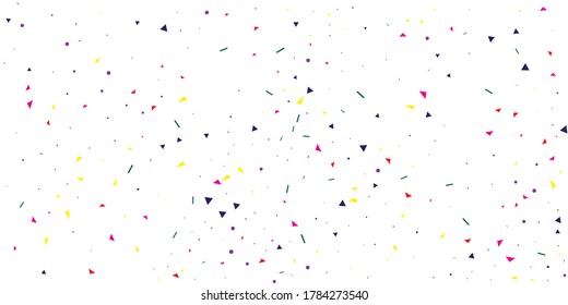 Green Confetti Gift. Pink Anniversary Texture. Indigo Carnival Card. Festive Paper. Yellow Vector Wedding. Decoration Wedding. Party Year. Falling Wallpaper.