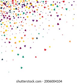 Green Confetti Vector White Background. Orange Foliage Tree Illustration. Bio Leaf Pattern. Yellow Leaf Template.