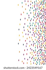 Green Confetti Vector White Background. Bright Foliage Botanical Backdrop. Eco Leaf Texture. Orange Confetti Design.