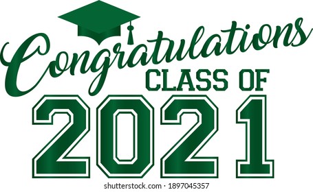 Green Congratulations 2021 Graduates Banner