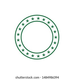 green congratulations with star icon round rubber stamp