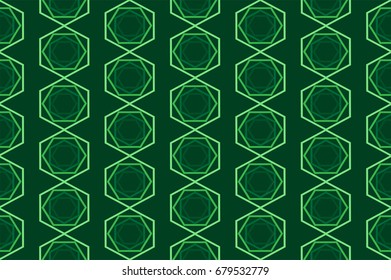 Green connected hexagon pattern