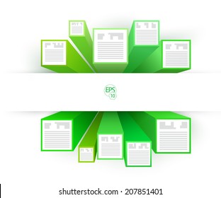 Green connected rectangles background. Eps 10 vector file. 